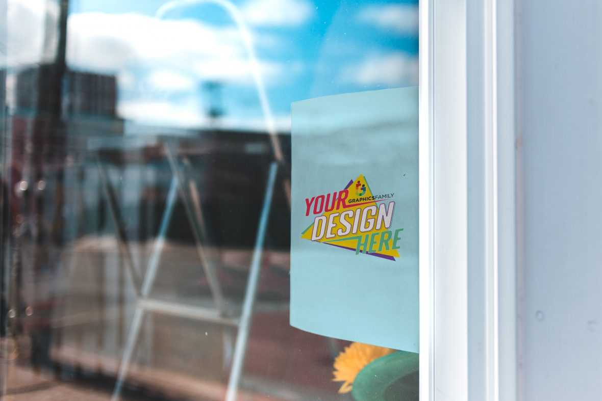 Shop Window paper Mockup