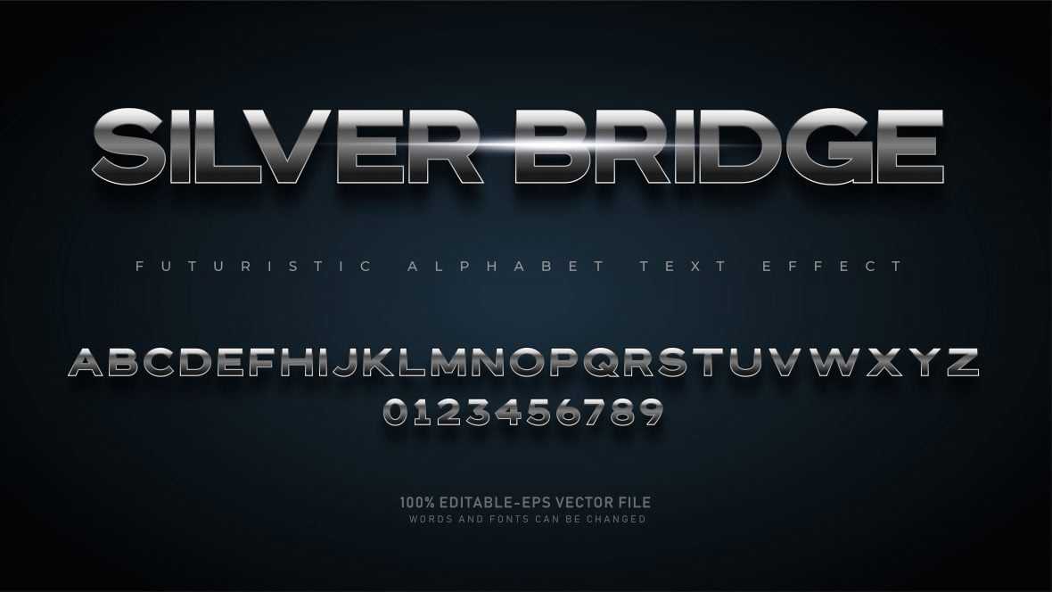 Silver Gradient Text Effect