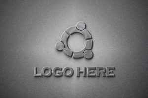 Silver Gray Metallic Logo Mockup