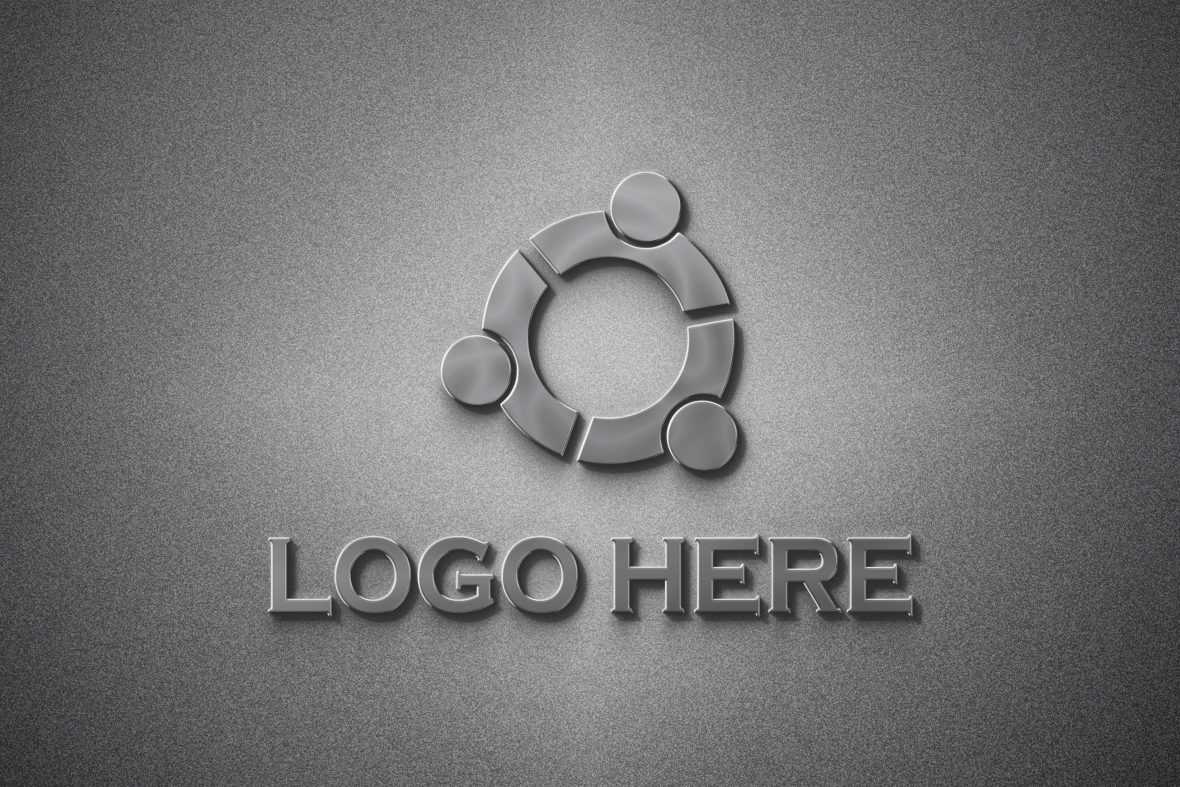 Silver Gray Metallic Logo Mockup