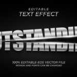 Silver Metal Cut Text Effect