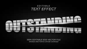 Silver Metal Cut Text Effect