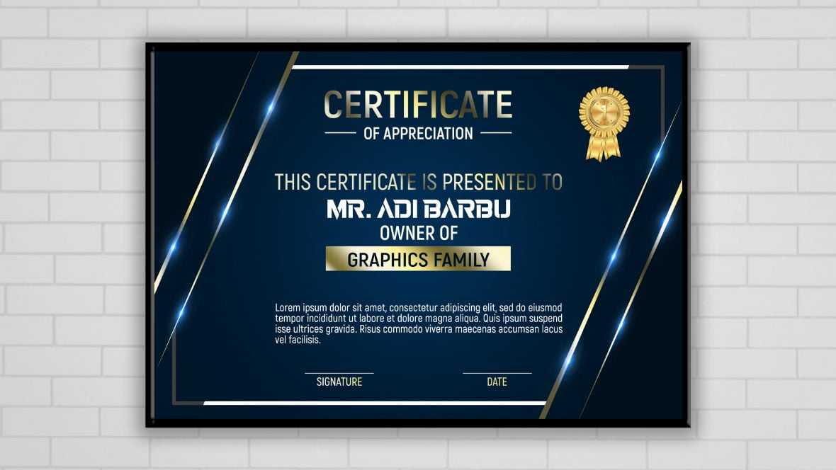 Simple And Stylish Luxury Effect Certificate Template