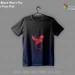 Simple Black Men Tee Mockup Free PSD
