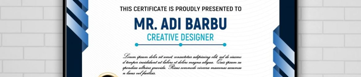 Simple Blue and White Certificate Design