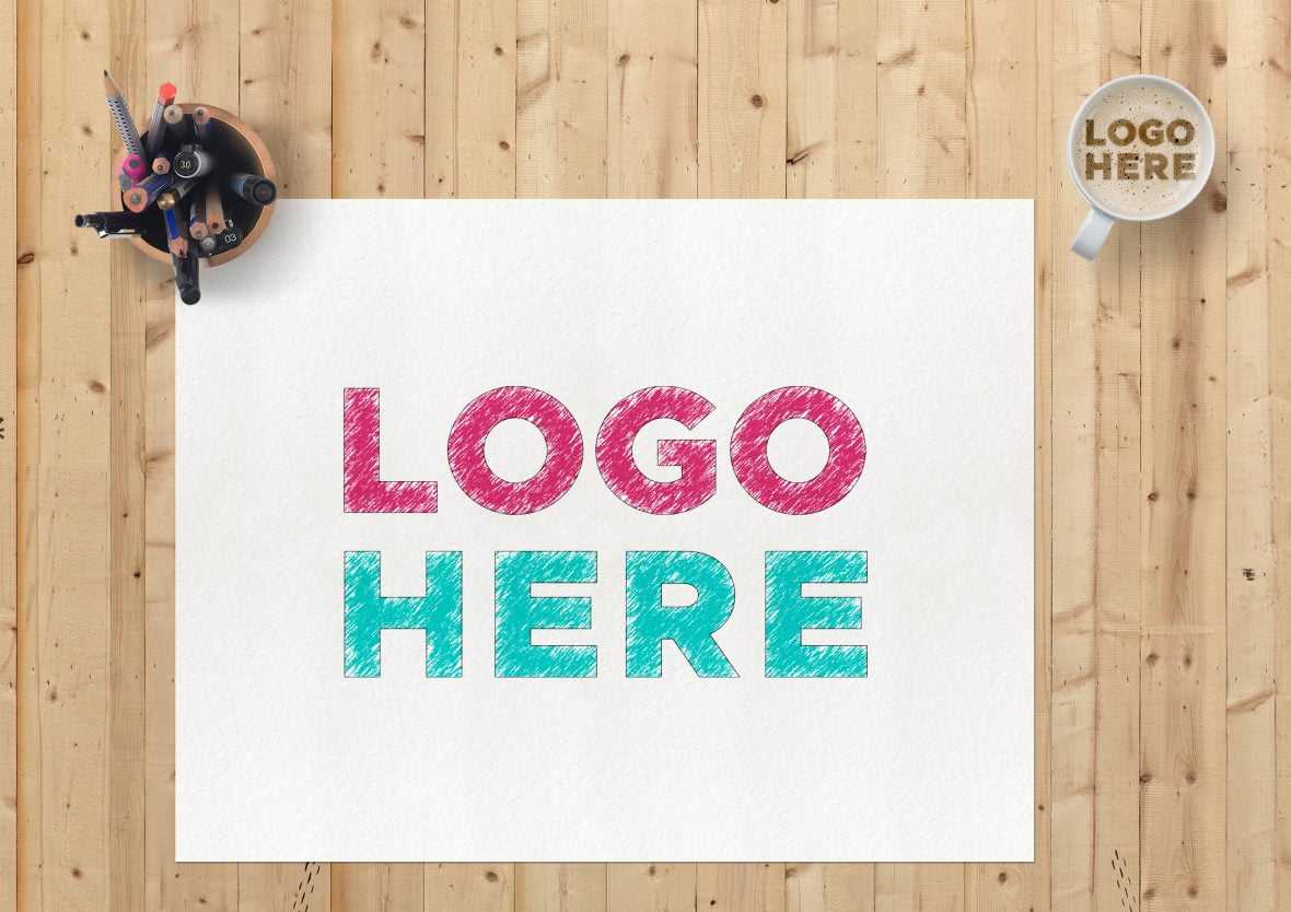 Sketch Paper Logo Mockup