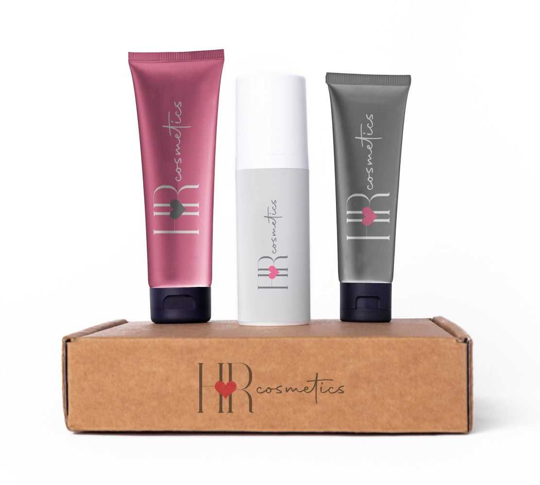 Skin care products set mockup free