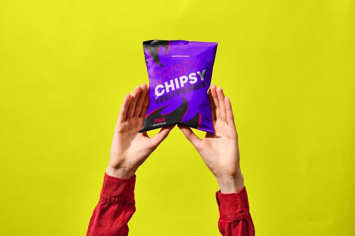 Snack packet design mockup