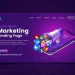 Social media marketing landing page mockup - Download Grátis Social media marketing landing page mockup