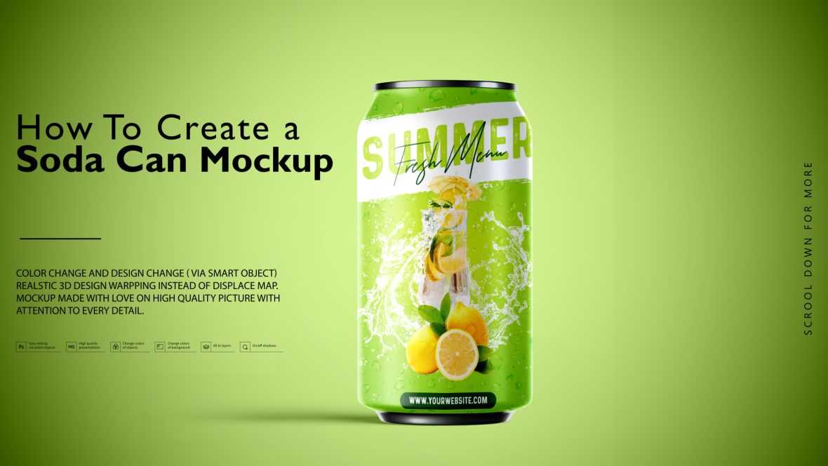Soda Can PSD Mockup