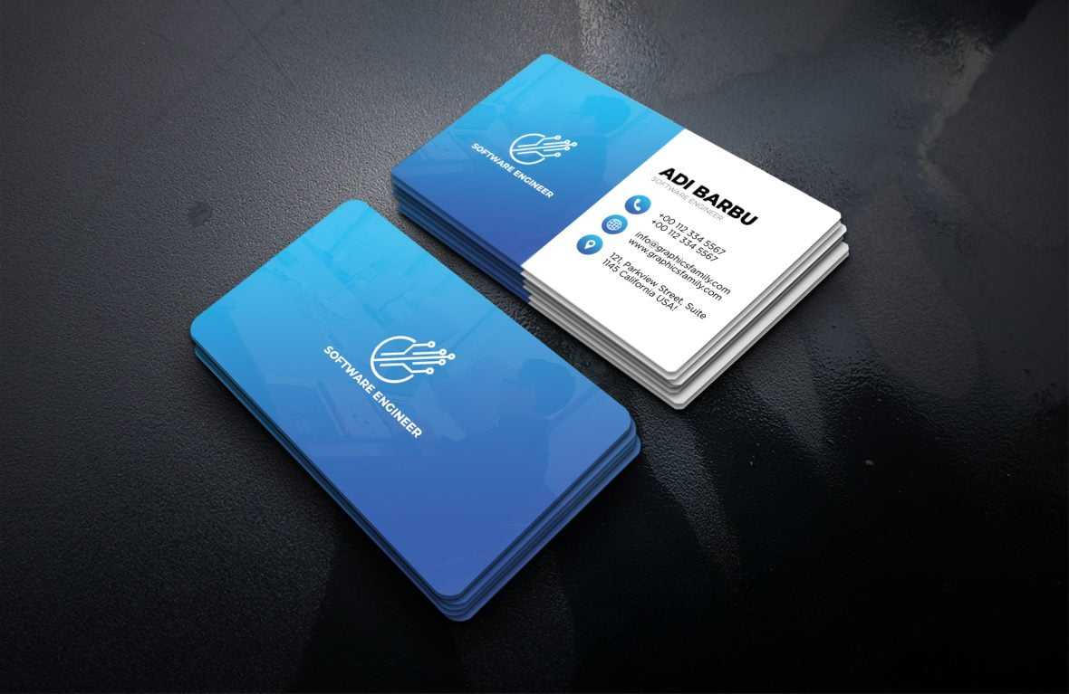 Software Engineer Business Card Design Template – PSD