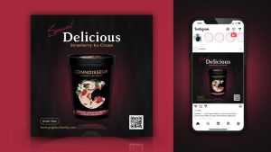 Special delicious ice cream social media banner post design