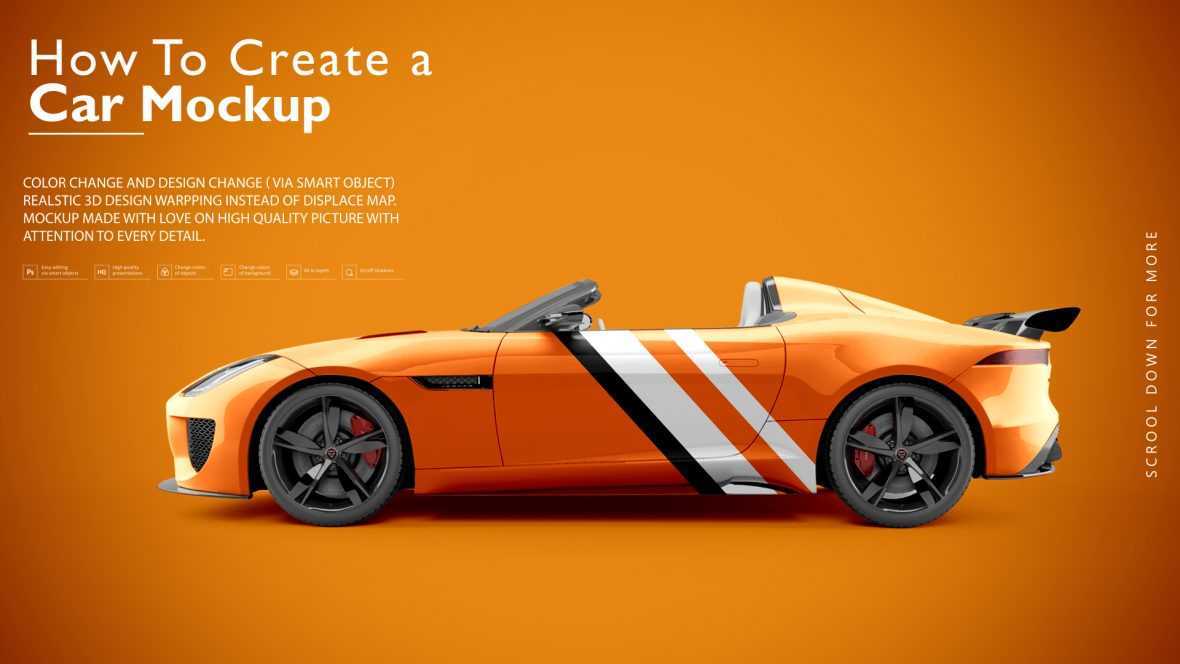Sport Car Free PSD Mockup