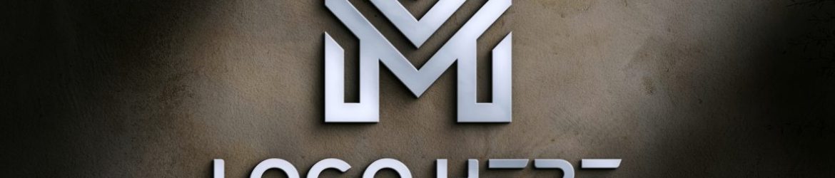Spotlights effect 3d logo mockup on cement wall