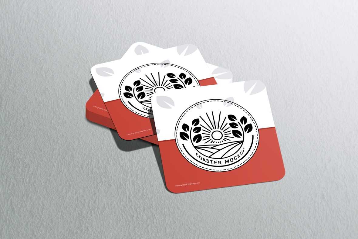 Square Coaster Mockup Templates