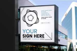 Square Sign Mockup Template