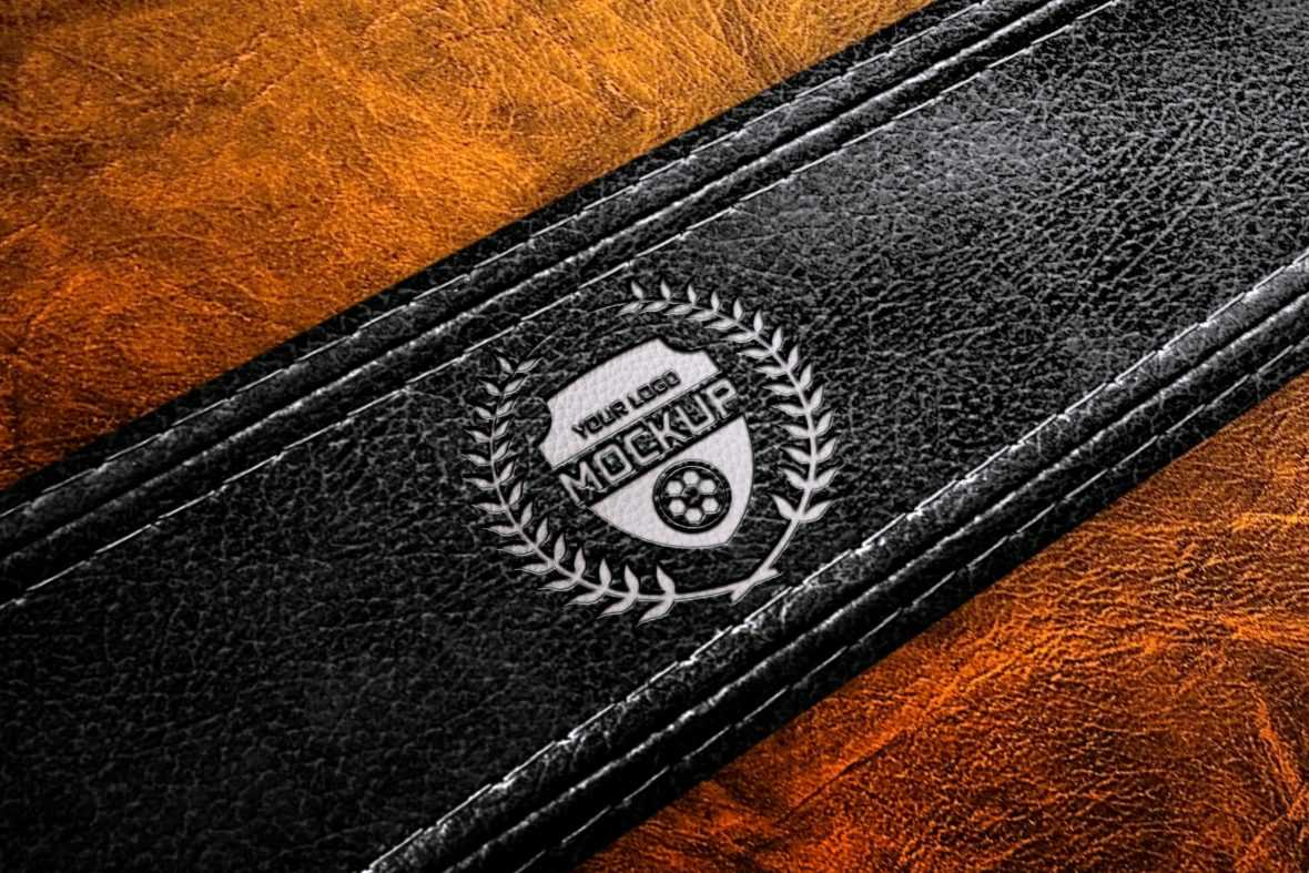 Stamp Logo Mockup on Leather