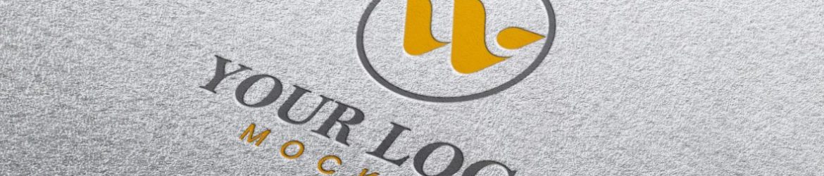 Stamped logo mockup on white paper