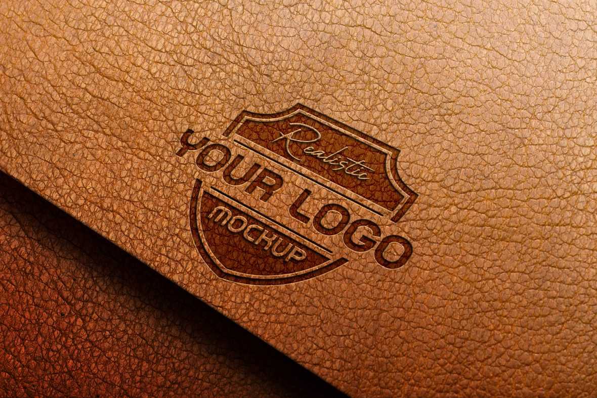 Stamping Leather Logo Mockup