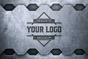 Stamping Logo Mockup Plain Metal