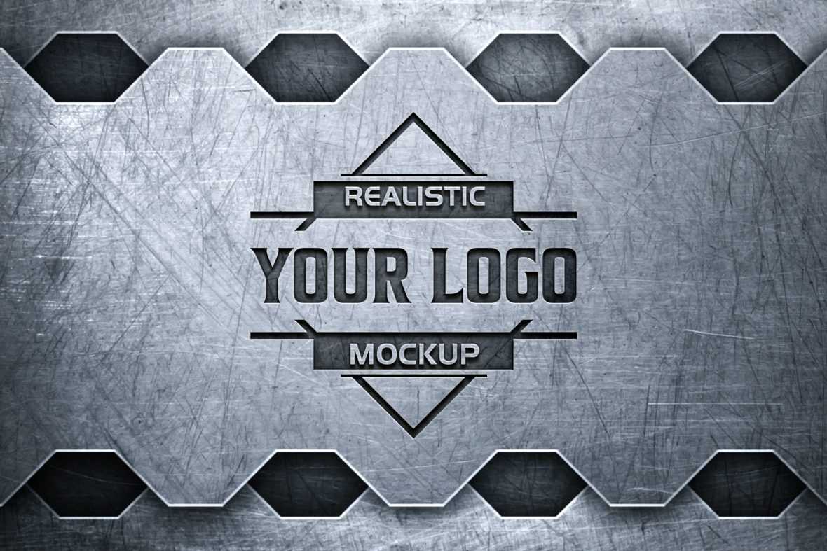 Stamping Logo Mockup Plain Metal
