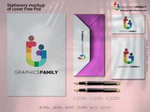Stationery Mockup of Cover Free PSD