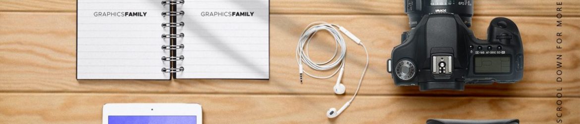Stationery mockup with tablet and smartphone Free Psd