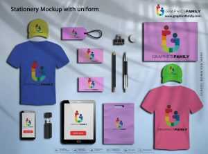 Stationery Mockup with Uniform