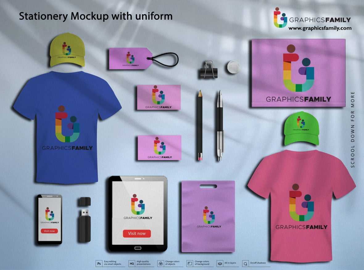 Stationery Mockup with Uniform