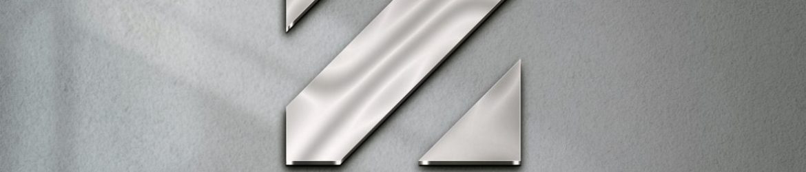 Steel Effect Logo Mockup on White Wall