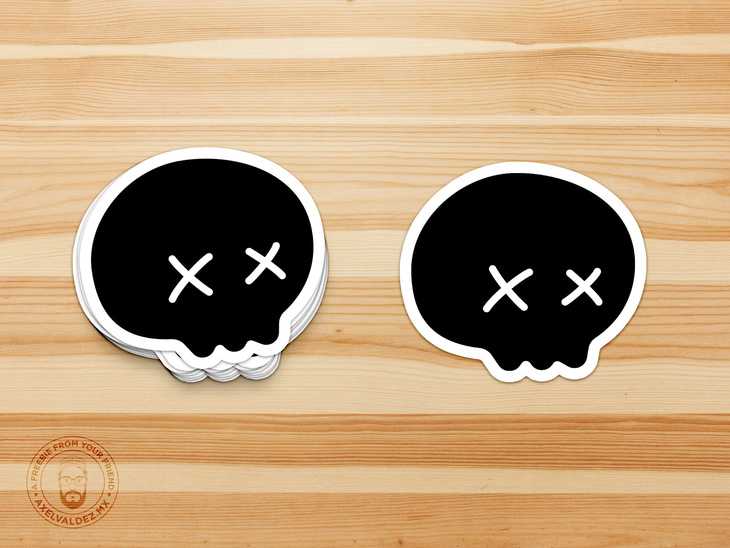 Stickers Stack PSD Mockup
