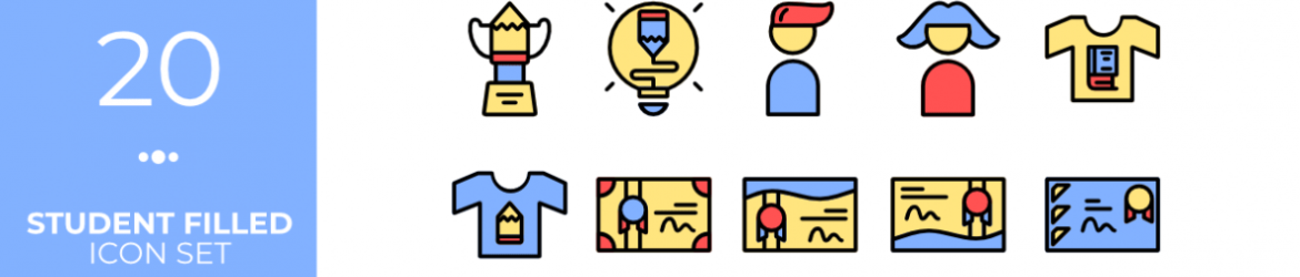 Student Filled Icon Set