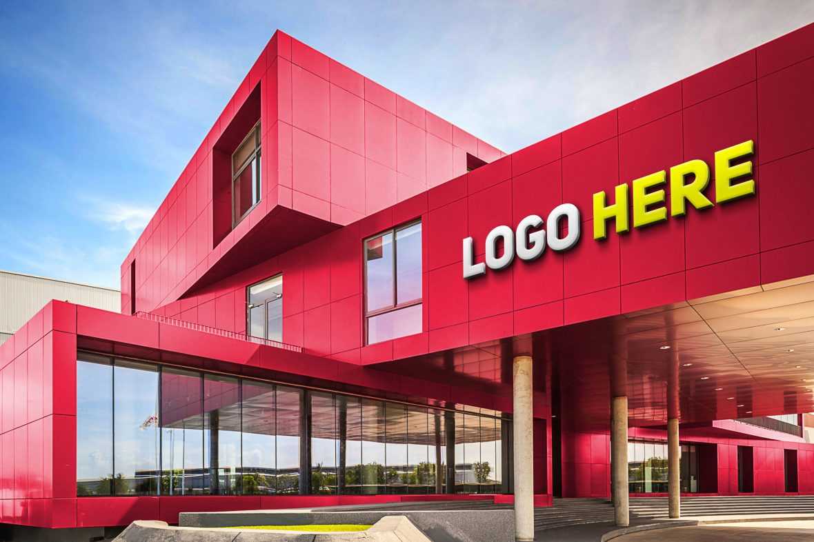 Studio Building Logo Mockup