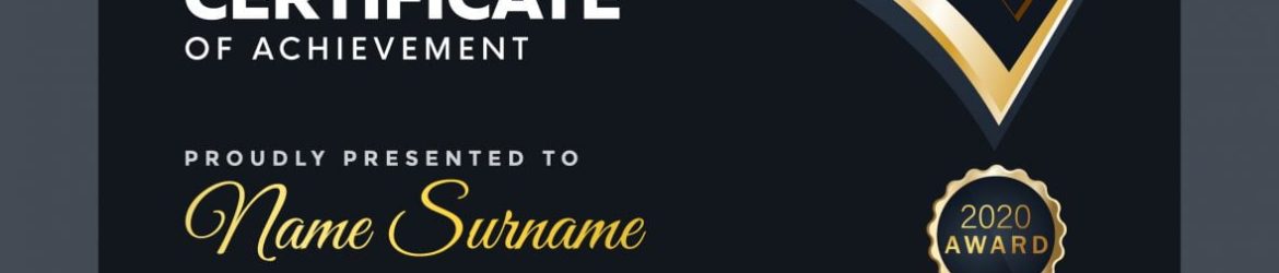 Stylish certificate template design in golden theme Stylish certificate template design in golden theme