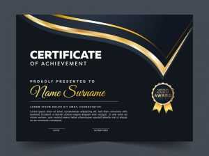 Stylish certificate template design in golden theme