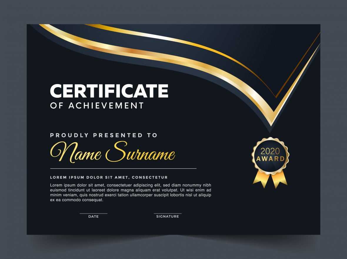 Stylish certificate template design in golden theme