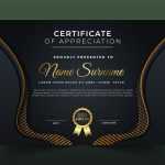 Stylish Dark Certificate Template with Golden Lines Design