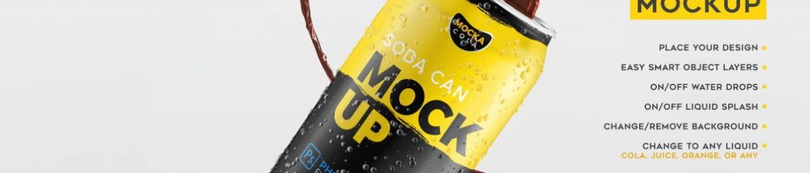 Sweaty Soda Can Photoshop Mockup