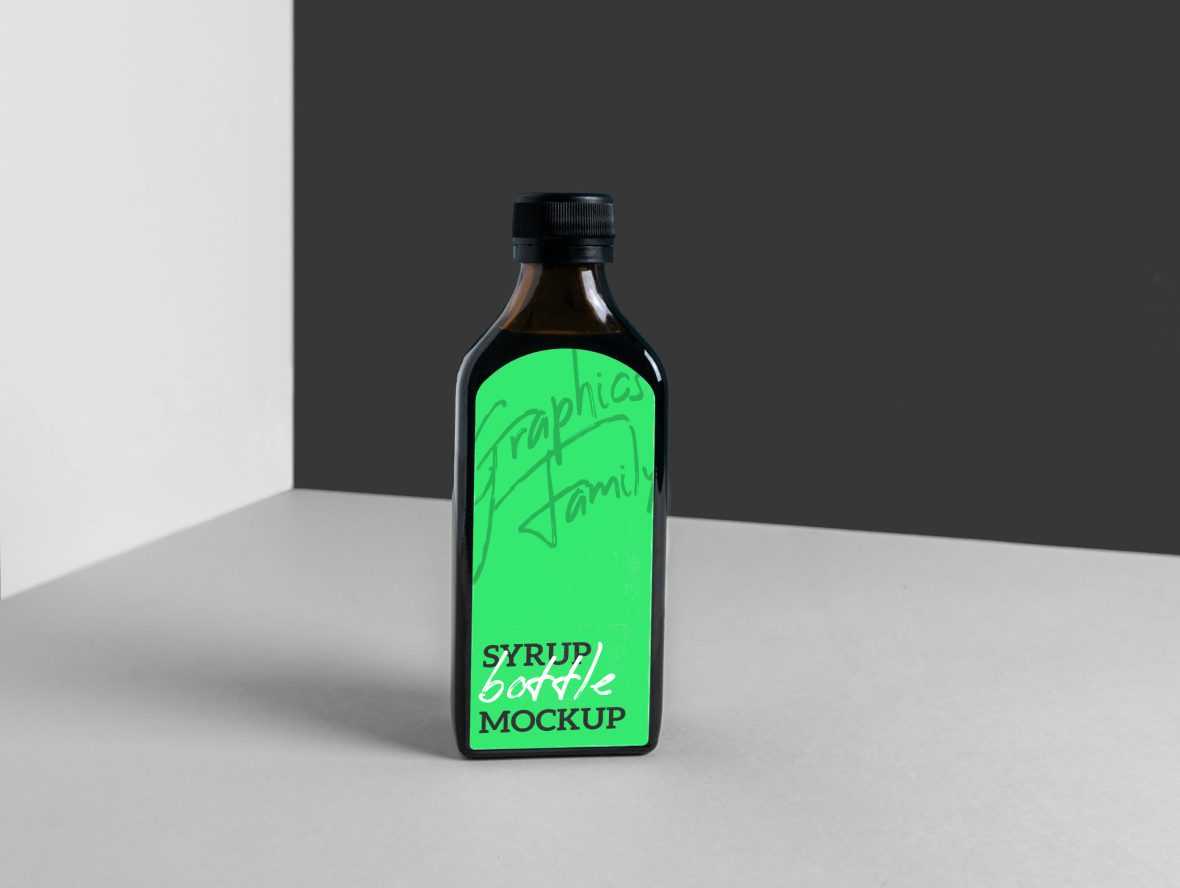Syrup Bottle Label Mockup