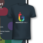 T-shirt mock-up template with heart vector image