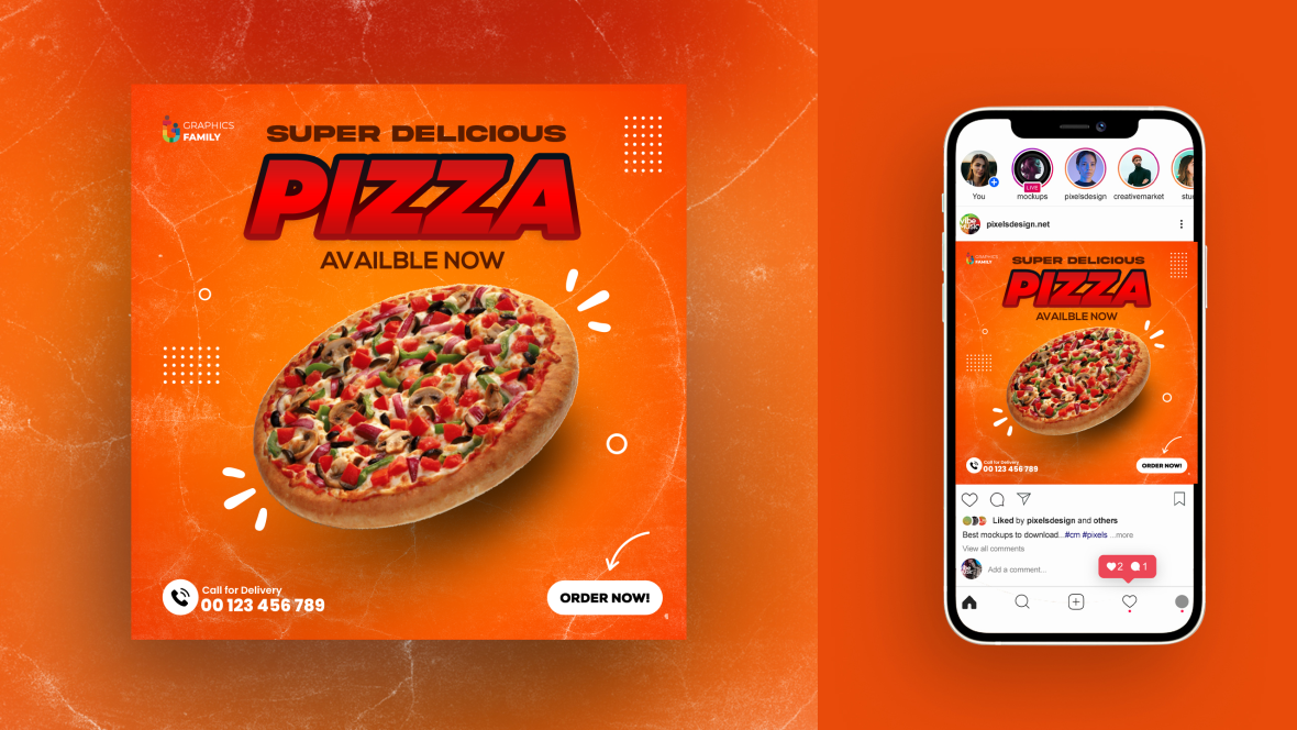 Takeaway Restaurant Social Media Post Banner Template
