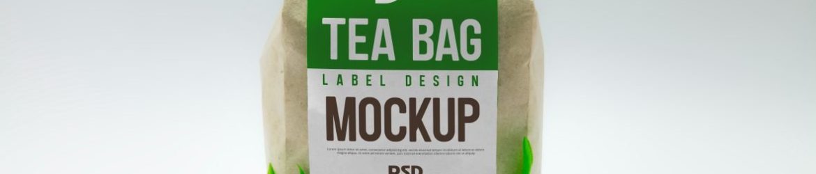 Tea bag Label Design Mockup