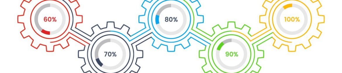 Thin line business infographic template with gears vector image