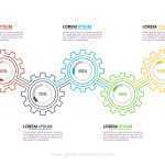Thin line business infographic template with gears vector image