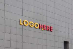 Tiles Wall 3D Logo Mockup