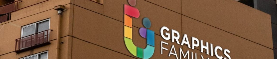 Town side building 3D logo mockup