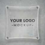 Transparent Glass Plate Sign Mockup