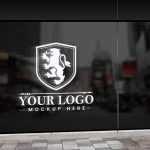 Transparent Glass Window Corporate Logo Presentation
