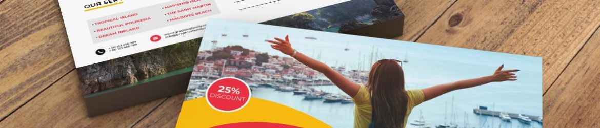Travel Banner Postcard Template
