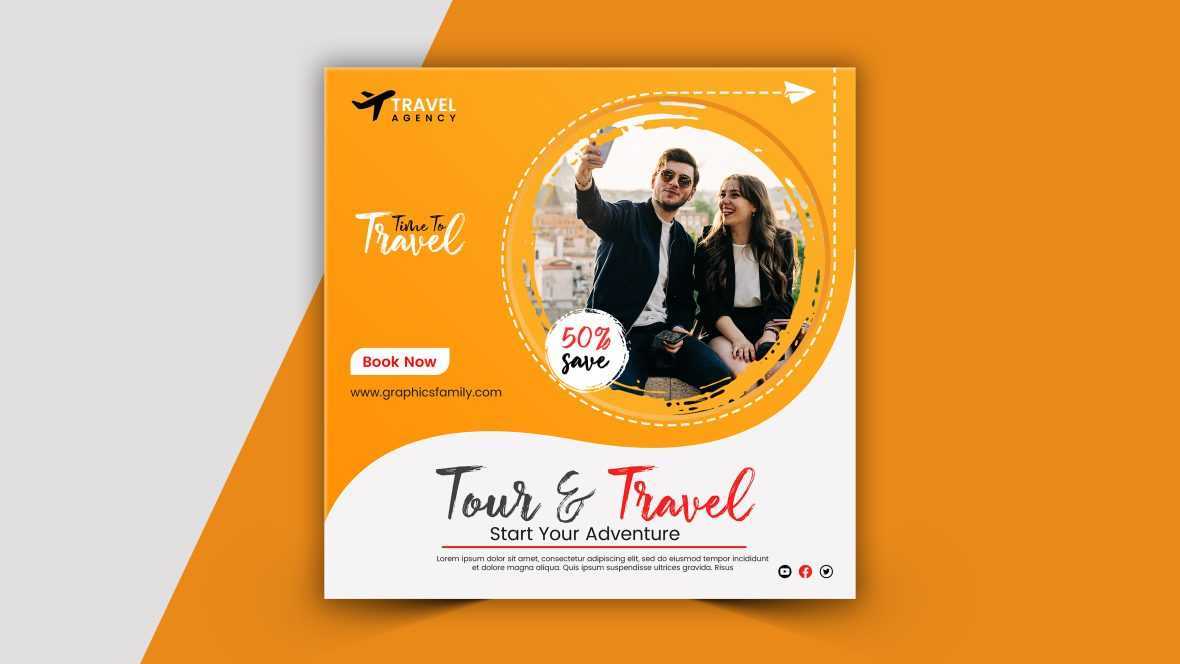 Travelling Instagram post template